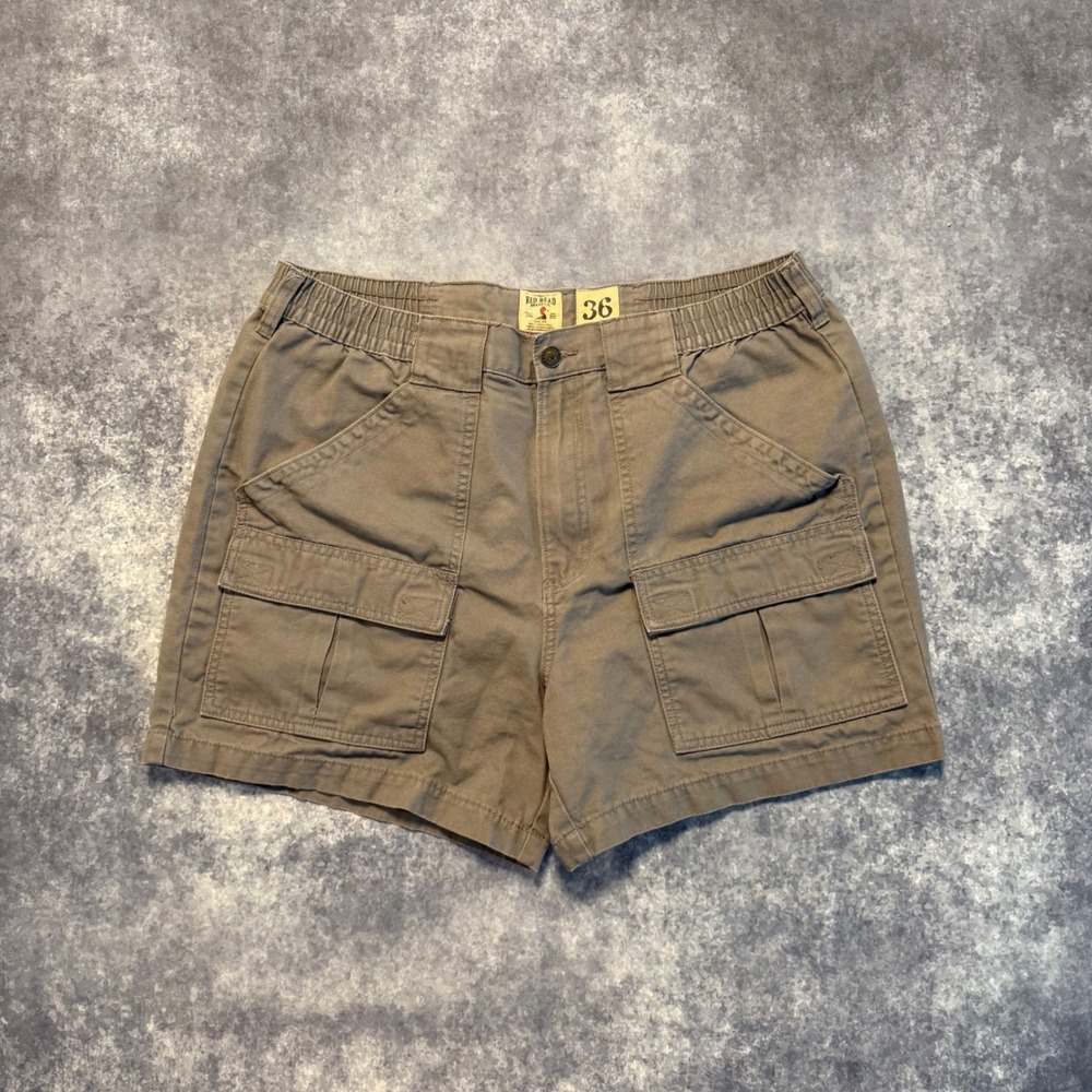 RedHead Brand Co Mens Cargo Shorts 36 Gray Cotton Canvas Elastic Waist